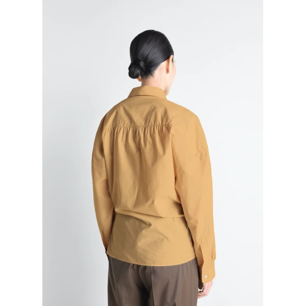 Lemaire Straight Collar Twisted Shirt in Washed Cotton Silk, view 2