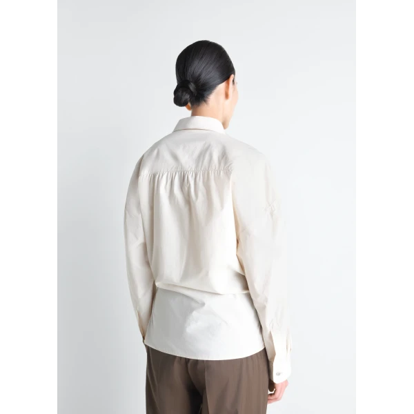 Lemaire Straight Collar Twisted Shirt in Washed Cotton Silk, view 2