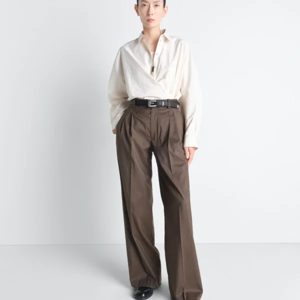 Lemaire Straight Collar Twisted Shirt in Washed Cotton Silk - Tops - Parisian Minimalist Luxury at Coveti