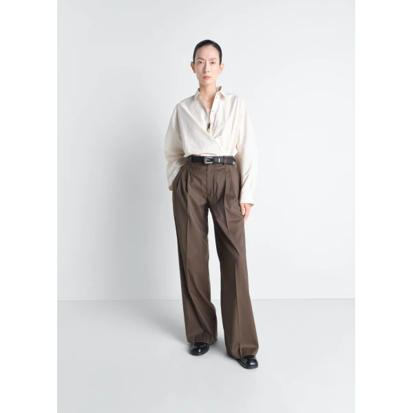 Lemaire Straight Collar Twisted Shirt in Washed Cotton Silk, view 4