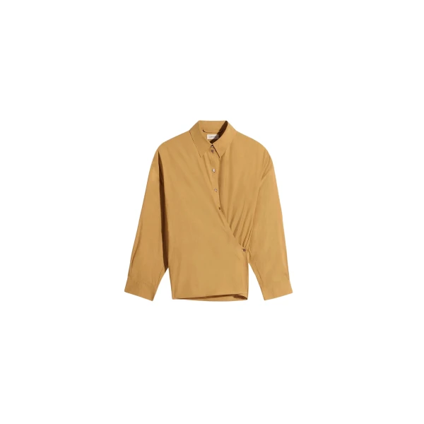 Lemaire Straight Collar Twisted Shirt in Washed Cotton Silk - Tops - Parisian Minimalist Luxury at Coveti