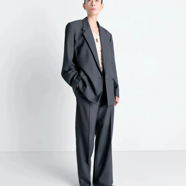 Lemaire Straight Tailored Pants in Polywool - Pants - Parisian Minimalist Luxury at Coveti