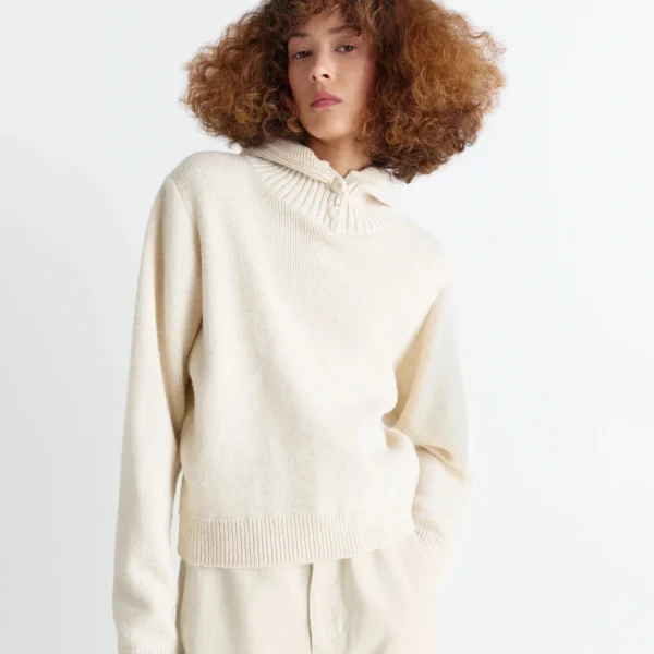Lemaire Sweater with Hood in Wool Alpaca - Knitwear - Parisian Minimalist Luxury at Coveti