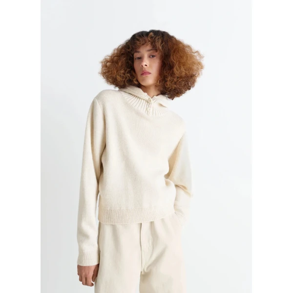 Lemaire Sweater with Hood in Wool Alpaca, view 3