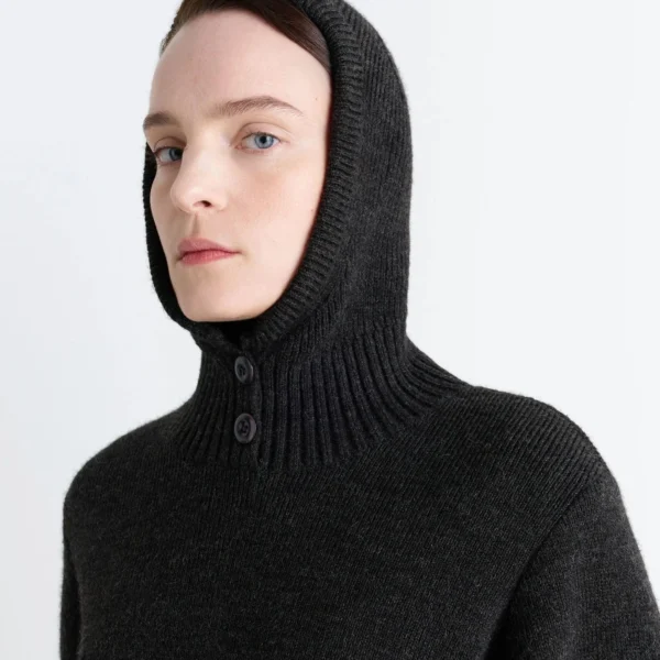 Lemaire Sweater with Hood in Wool Alpaca - Knitwear - Parisian Minimalist Luxury at Coveti