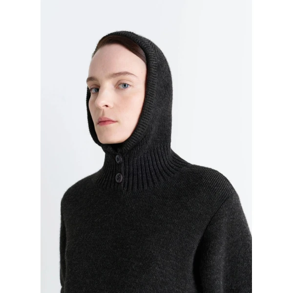 Lemaire Sweater with Hood in Wool Alpaca, view 4