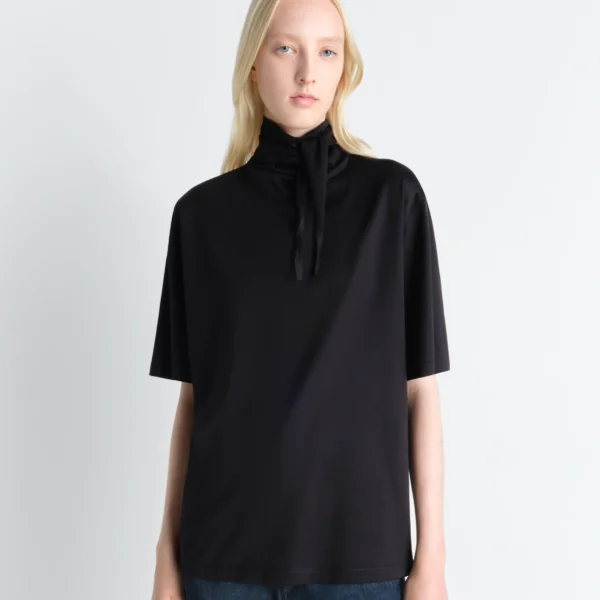 Lemaire T-shirt with Foulard in Jersey - Tops - Parisian Minimalist Luxury at Coveti