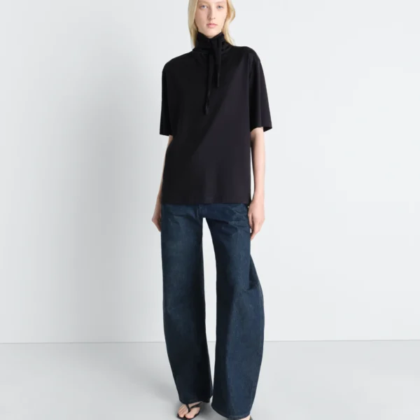 Lemaire T-shirt with Foulard in Jersey - Tops - Parisian Minimalist Luxury at Coveti
