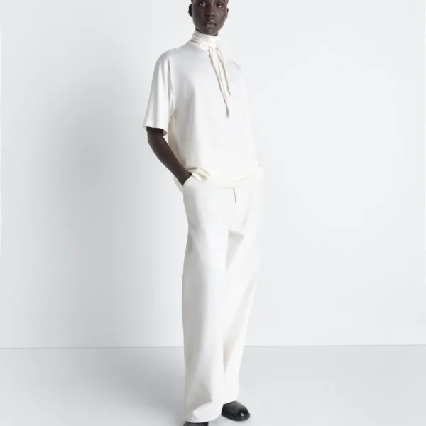 Lemaire T-shirt with Foulard in Jersey - Tops - Parisian Minimalist Luxury at Coveti