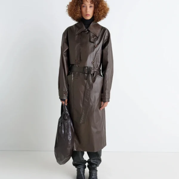 Lemaire Trench Coat in Coated Cotton - Coats - Parisian Minimalist Luxury at Coveti