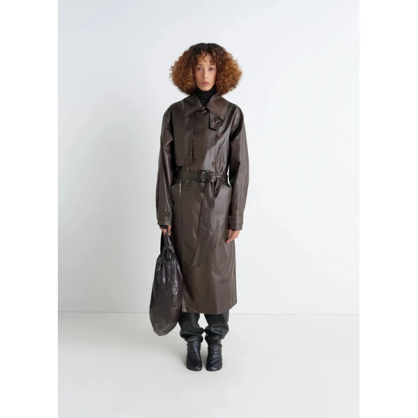 Lemaire Trench Coat in Coated Cotton, view 3