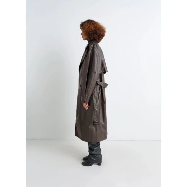Lemaire Trench Coat in Coated Cotton, view 5