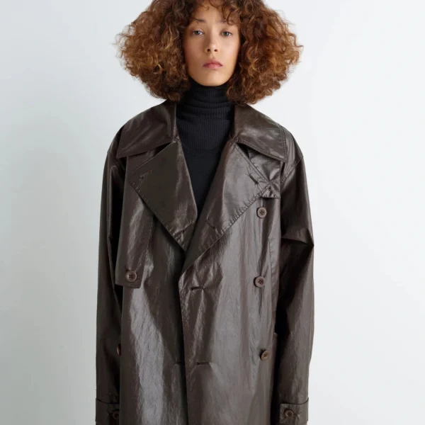 Lemaire Trench Coat in Coated Cotton - Coats - Parisian Minimalist Luxury at Coveti