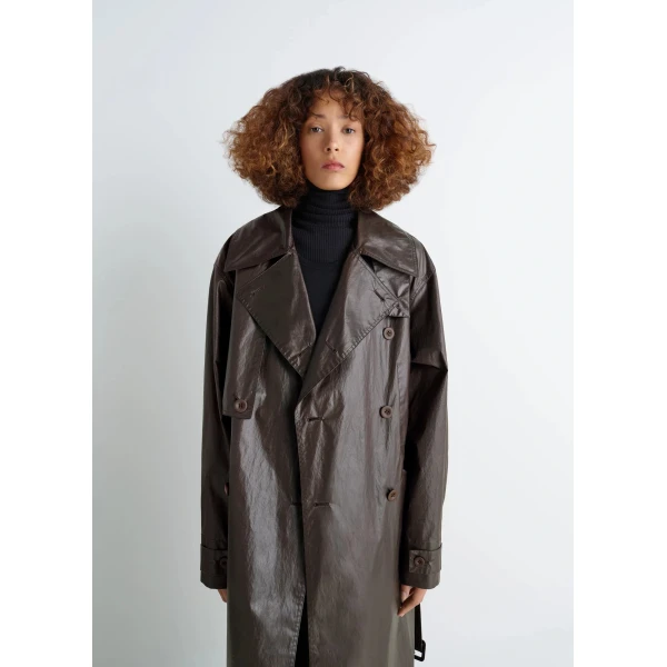 Lemaire Trench Coat in Coated Cotton, view 6