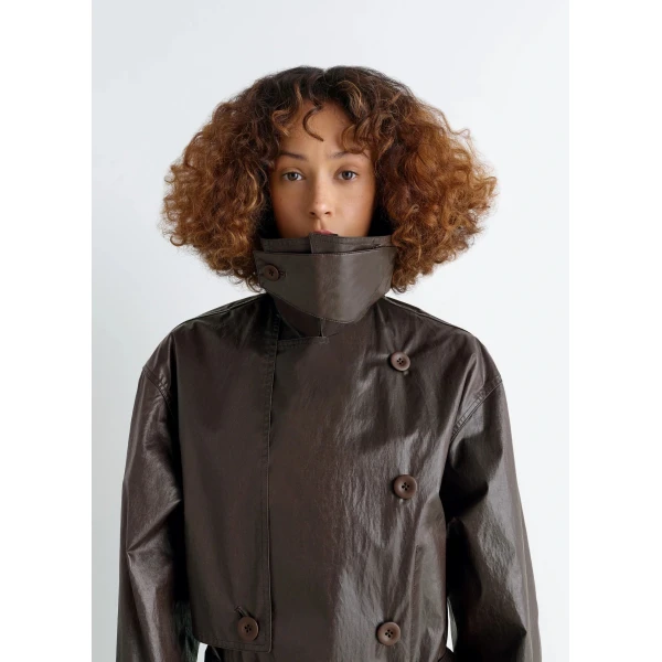 Lemaire Trench Coat in Coated Cotton, view 7
