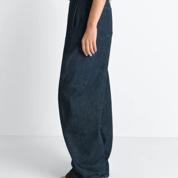 Lemaire Twisted Belted Pants in Denim - Pants - Parisian Minimalist Luxury at Coveti