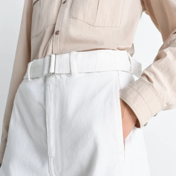 Lemaire Twisted Belted Pants in Denim - Pants - Parisian Minimalist Luxury at Coveti