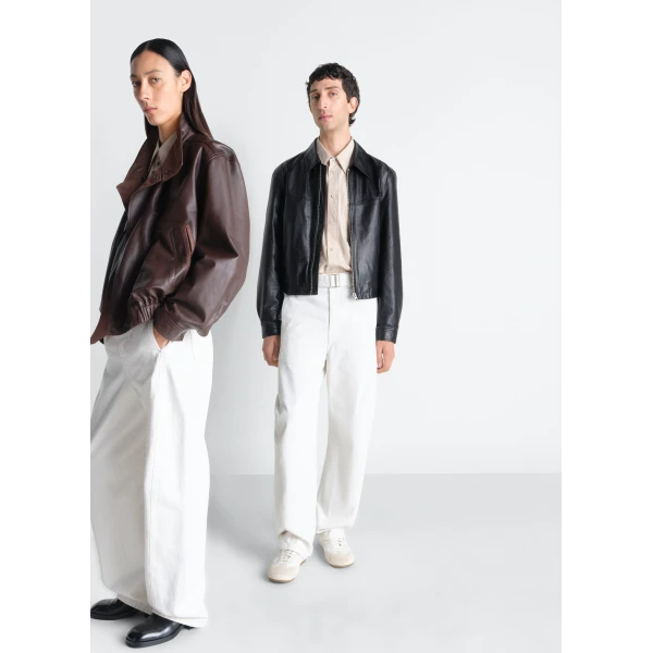 Lemaire Twisted Belted Pants in Denim, view 3