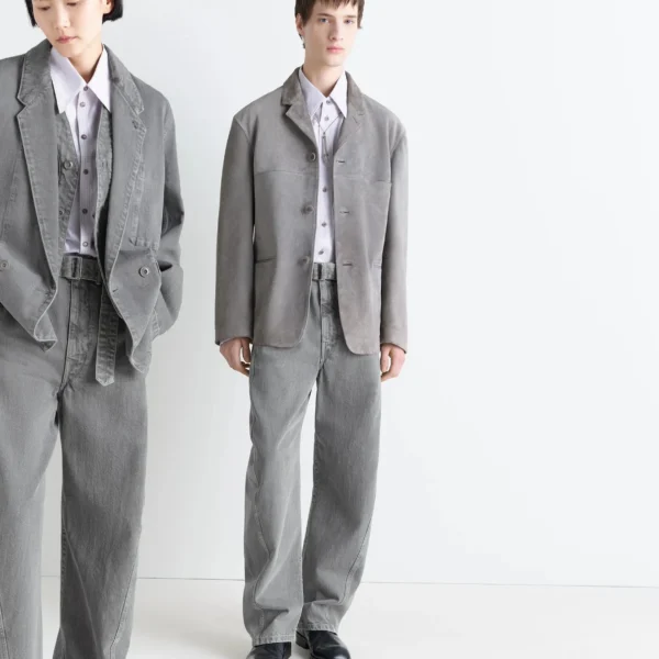 Lemaire Twisted Belted Pants in Denim - Pants - Parisian Minimalist Luxury at Coveti