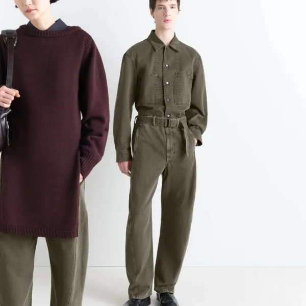 Lemaire Twisted Belted Pants in Denim - Pants - Parisian Minimalist Luxury at Coveti