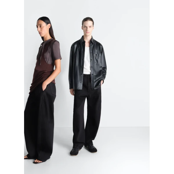 Lemaire Twisted Belted Pants in Denim, view 3