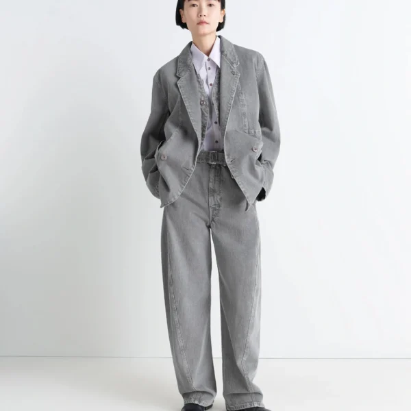 Lemaire Twisted Belted Pants in Denim - Pants - Parisian Minimalist Luxury at Coveti