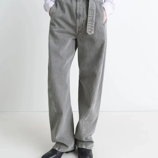 Lemaire Twisted Belted Pants in Denim - Pants - Parisian Minimalist Luxury at Coveti