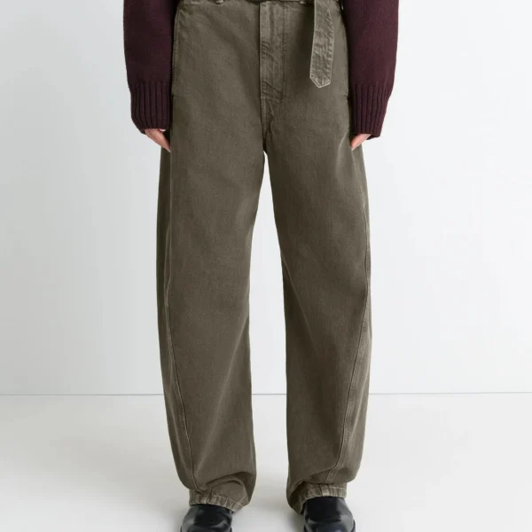 Lemaire Twisted Belted Pants in Denim - Pants - Parisian Minimalist Luxury at Coveti