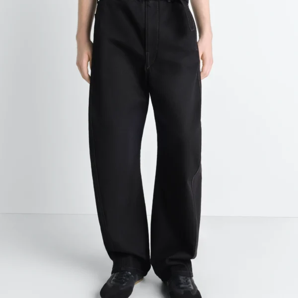 Lemaire Twisted Belted Pants in Denim - Pants - Parisian Minimalist Luxury at Coveti