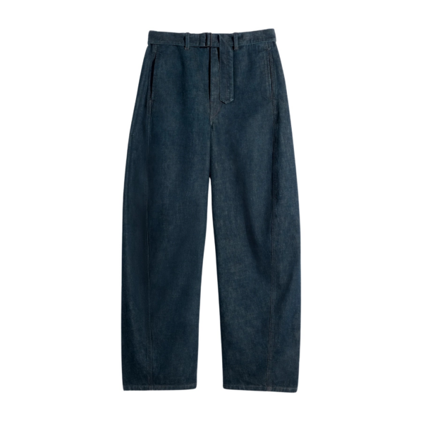 Lemaire Twisted Belted Pants in Denim - Pants - Parisian Minimalist Luxury at Coveti
