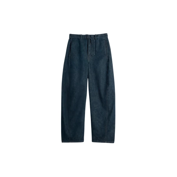Lemaire Twisted Belted Pants in Denim - Pants - Parisian Minimalist Luxury at Coveti