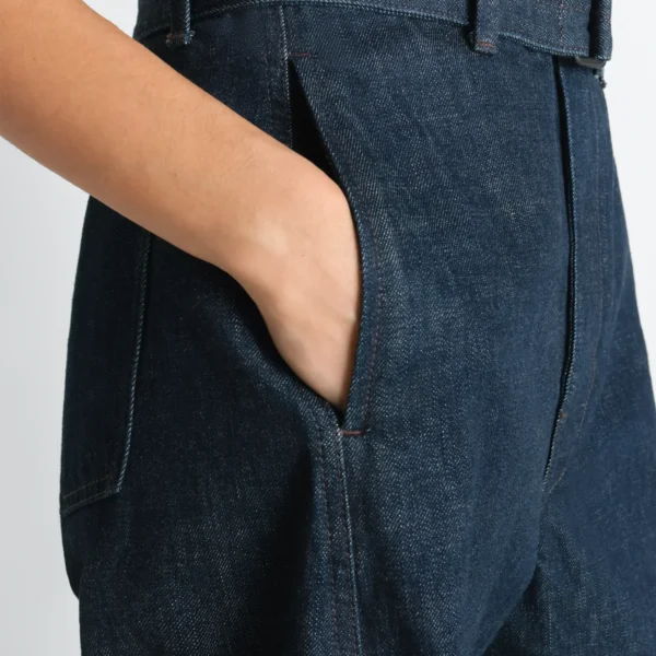 Lemaire Twisted Belted Pants in Denim - Pants - Parisian Minimalist Luxury at Coveti