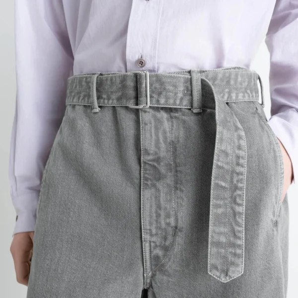 Lemaire Twisted Belted Pants in Denim - Pants - Parisian Minimalist Luxury at Coveti