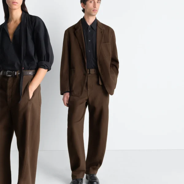 Lemaire Twisted Belted Pants in Dyed Heavy Broken Twill - Pants - Parisian Minimalist Luxury at Coveti