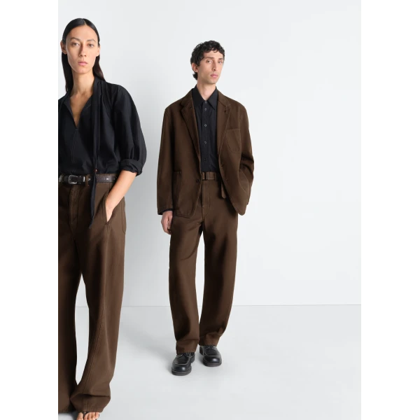 Lemaire Twisted Belted Pants in Dyed Heavy Broken Twill, view 3