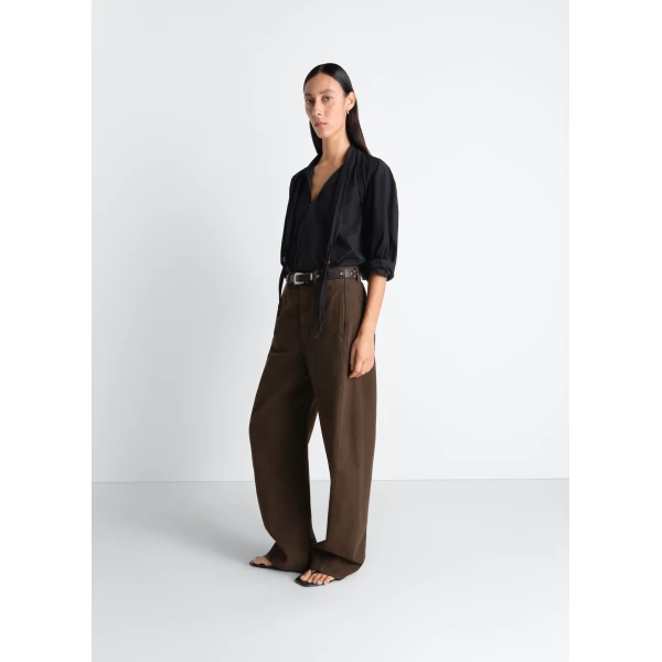 Lemaire Twisted Belted Pants in Dyed Heavy Broken Twill, view 4
