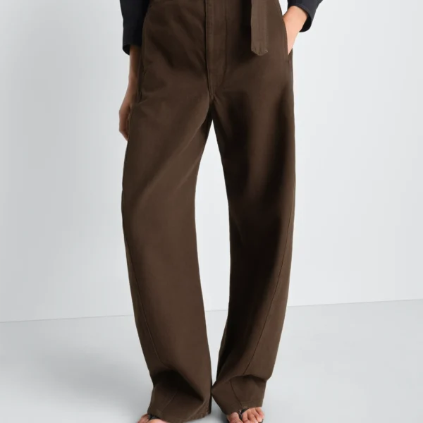 Lemaire Twisted Belted Pants in Dyed Heavy Broken Twill - Pants - Parisian Minimalist Luxury at Coveti
