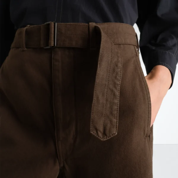 Lemaire Twisted Belted Pants in Dyed Heavy Broken Twill - Pants - Parisian Minimalist Luxury at Coveti