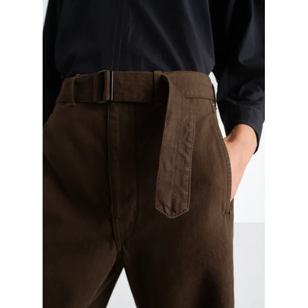 Lemaire Twisted Belted Pants in Dyed Heavy Broken Twill, view 6