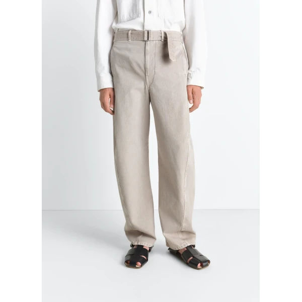 Lemaire Twisted Belted Pants in Heavy Broken Twill Snow, view 5