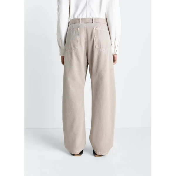 Lemaire Twisted Belted Pants in Heavy Broken Twill Snow, view 7