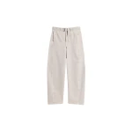 Lemaire Twisted Belted Pants in Heavy Broken Twill Snow - Pants - Parisian Minimalist Luxury at Coveti