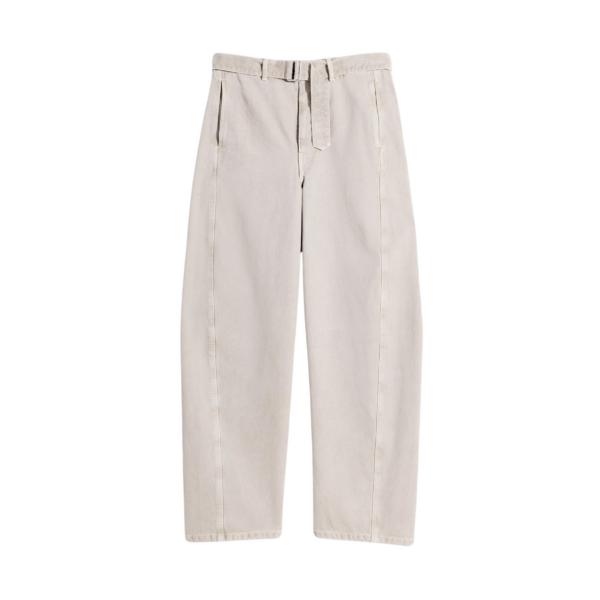 Lemaire Twisted Belted Pants in Heavy Broken Twill Snow - Pants - Parisian Minimalist Luxury at Coveti
