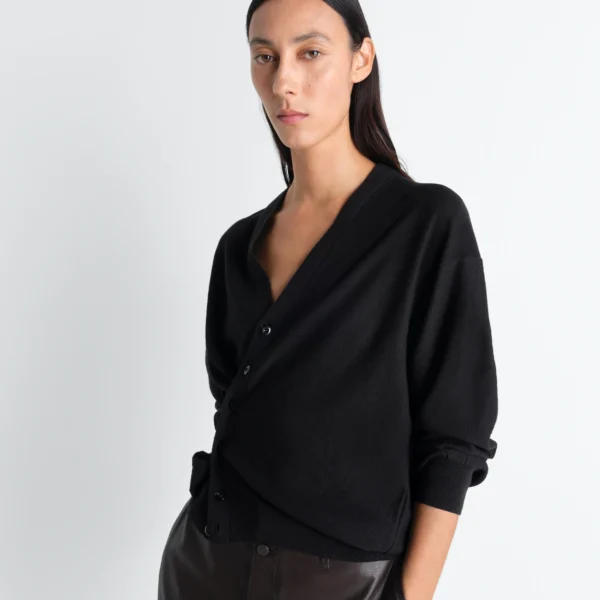 Lemaire Twisted Cardigan in Merino Blend - Knitwear - Parisian Minimalist Luxury at Coveti