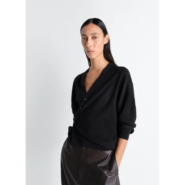 Lemaire Twisted Cardigan in Merino Blend, view 3