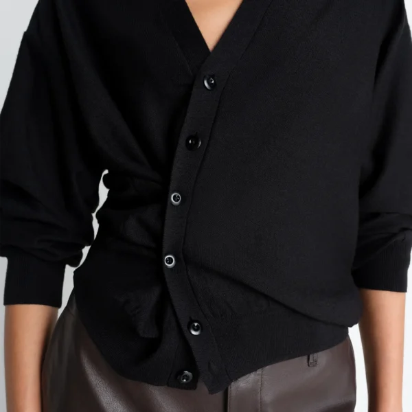 Lemaire Twisted Cardigan in Merino Blend - Knitwear - Parisian Minimalist Luxury at Coveti