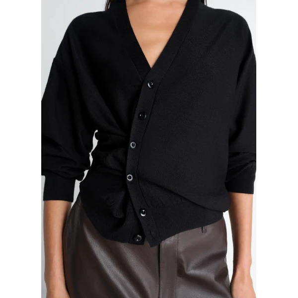 Lemaire Twisted Cardigan in Merino Blend, view 6