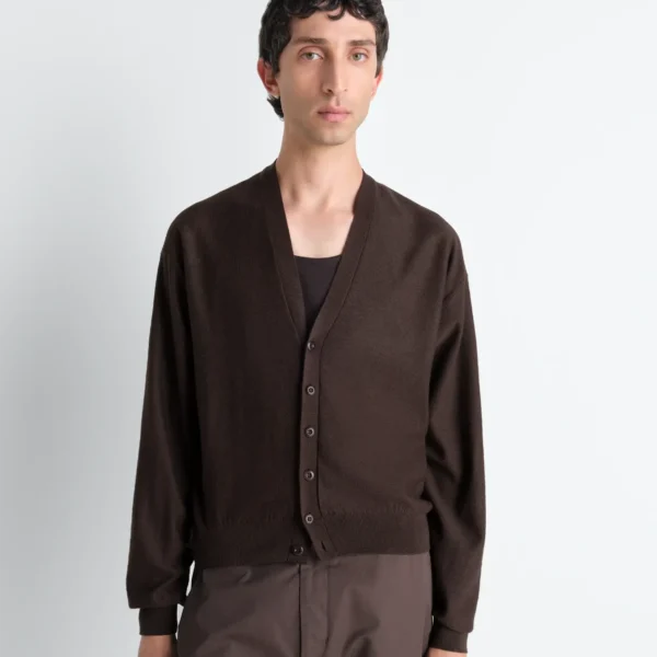 Lemaire Twisted Cardigan in Merino Blend - Knitwear - Parisian Minimalist Luxury at Coveti