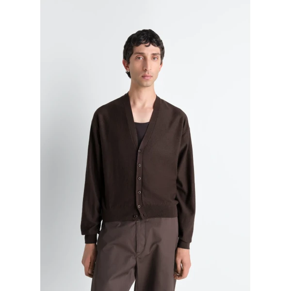 Lemaire Twisted Cardigan in Merino Blend, view 6