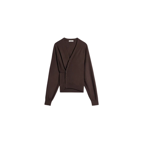Lemaire Twisted Cardigan in Merino Blend - Knitwear - Parisian Minimalist Luxury at Coveti